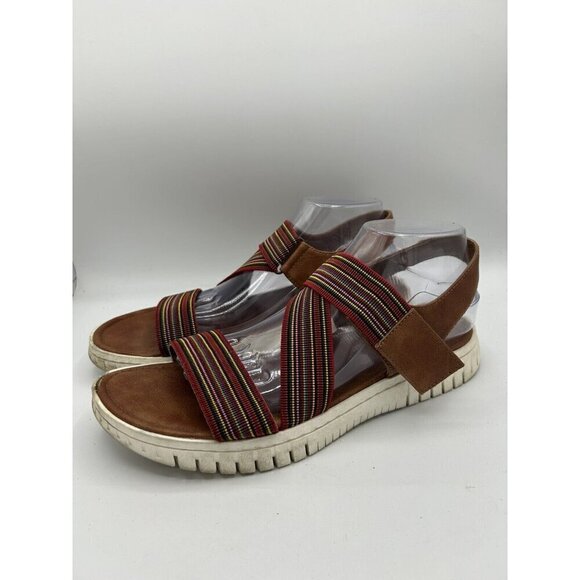 Euro Soft Rainbow Vegan Leather Ankle Strap Thong Comfort Sandal Size 10 - Picture 1 of 11